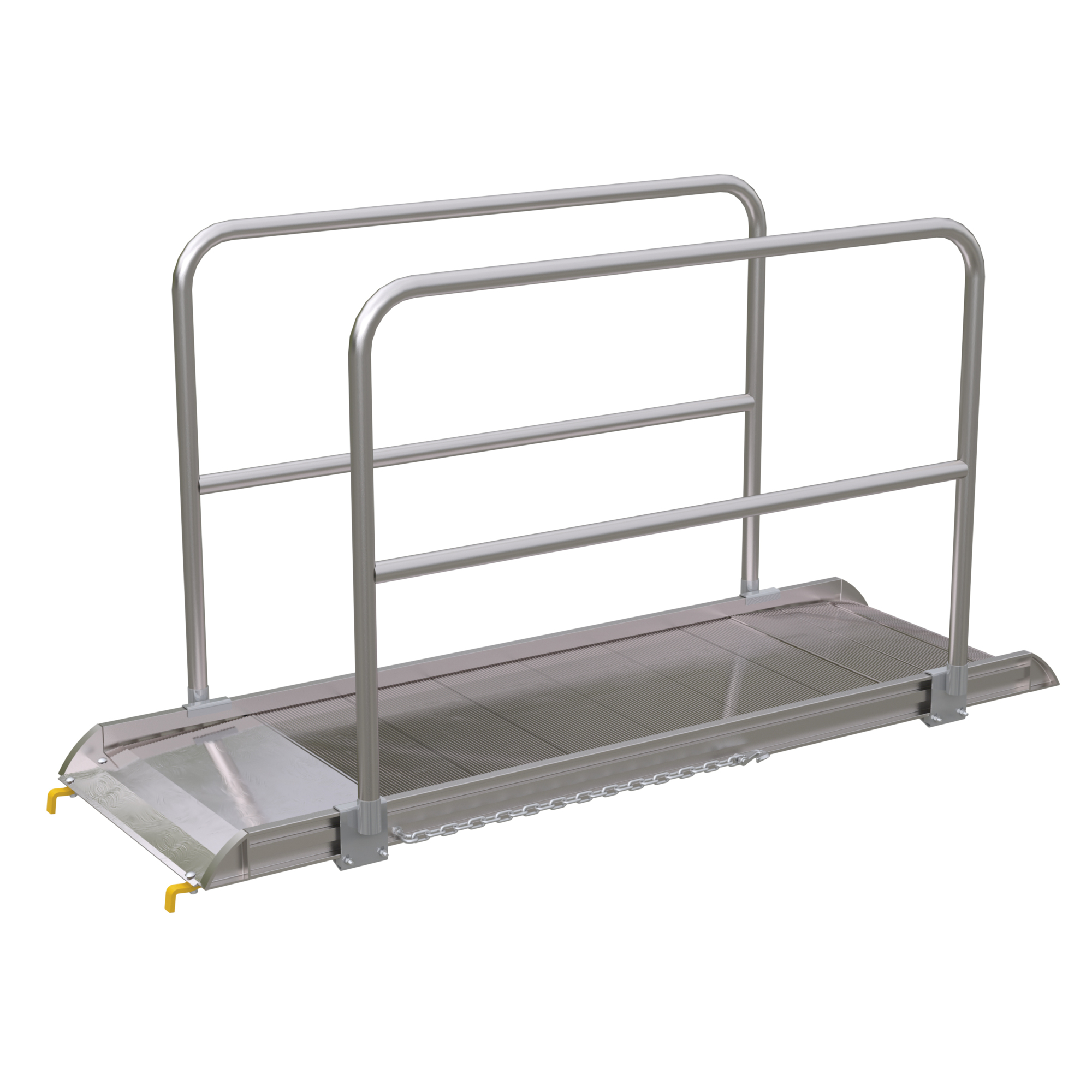 Vestil 84in. Walk Ramp w/Handrails, Aluminum, 2800lb. Capacity, Model# AWR-28-7B-HR